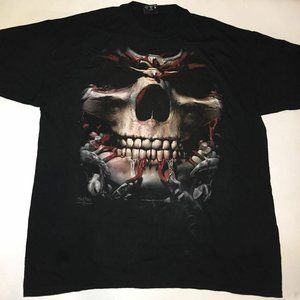 Skulbone Halloween Skull Face Skeleton T-Shirt 3X